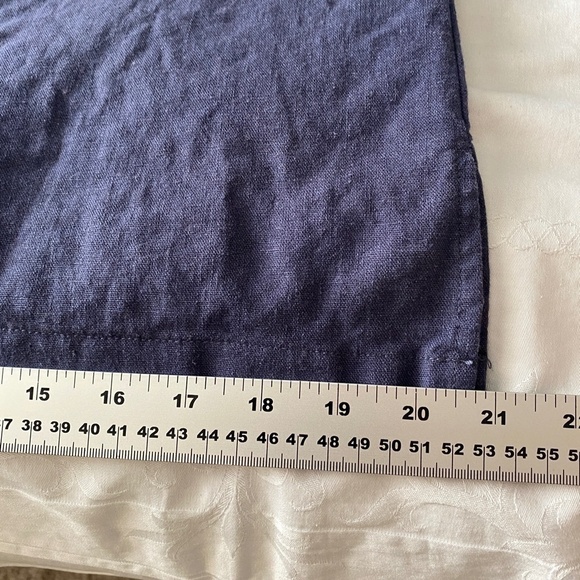 Kenar Grayish-Blue Women's Linen Blend Polo Style Peasant Dress Size Small - Picture 11 of 13